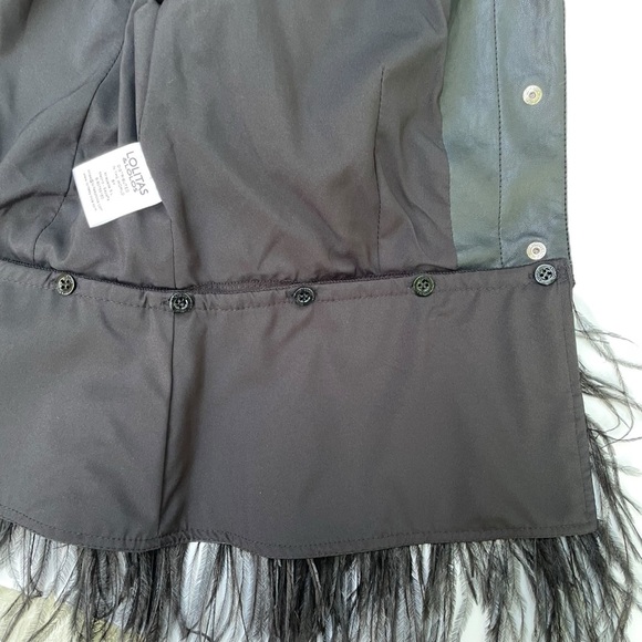 Lolitas&Lolos Black Cropped Leatherette Jacket S Feathers Snap Button Cute Goth - Picture 7 of 16